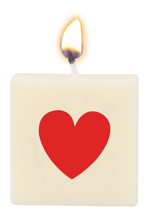 Letter candle - Heart (red)