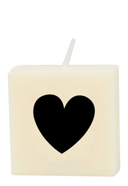 Letter candle - Heart (black)
