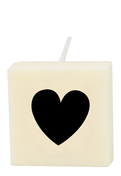 Letter candle - Heart (black)