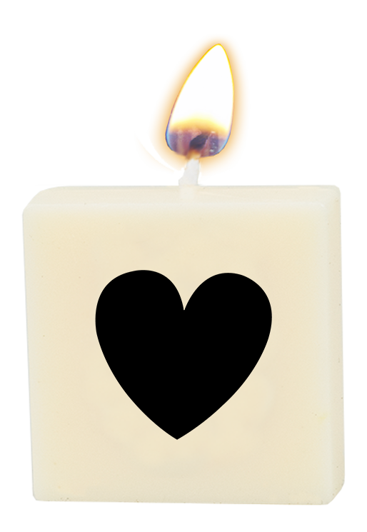 Letter candle - Heart (black)
