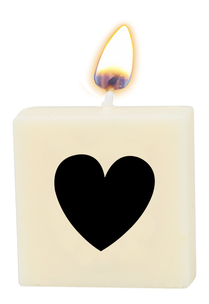 Letter candle - Heart (black)