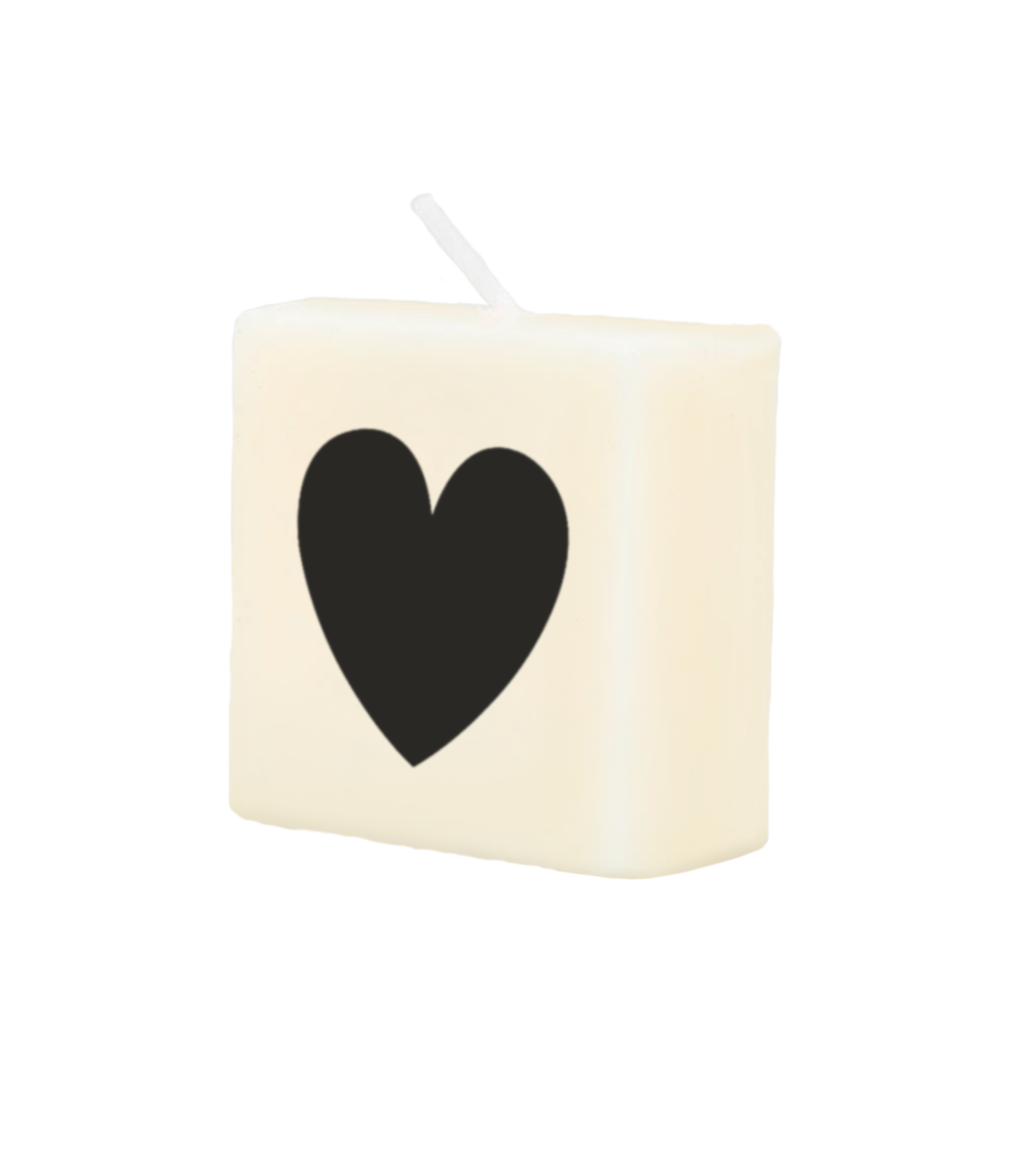 Letter candle - Heart (black)