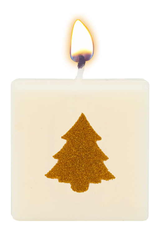 Letter candle - Christmas tree (gold)