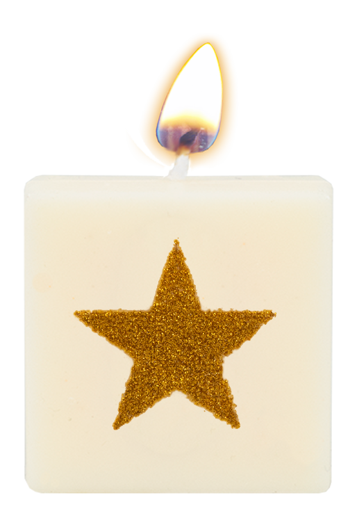 Letter candle - Star (gold)