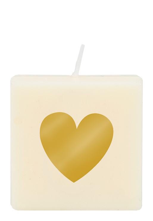 Letter candle - Heart (gold)