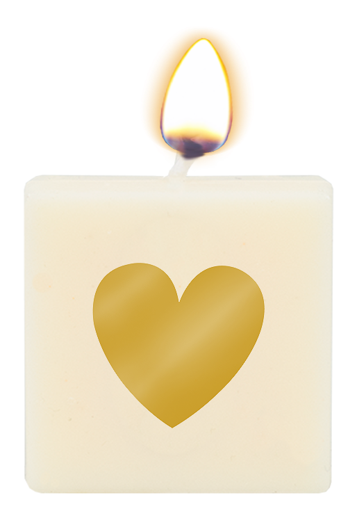 Letter candle - Heart (gold)