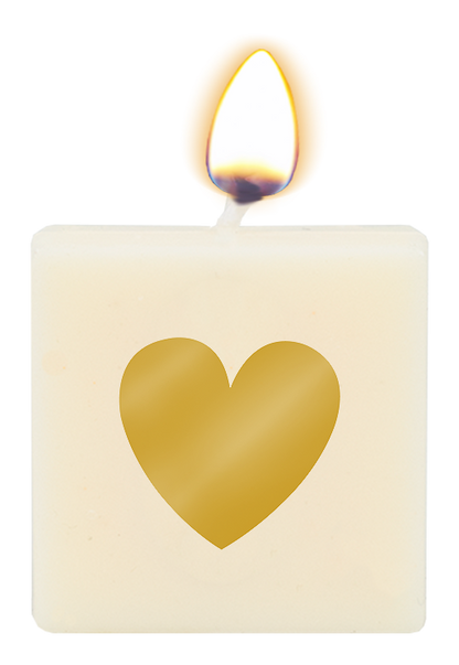 Letter candle - Heart (gold)