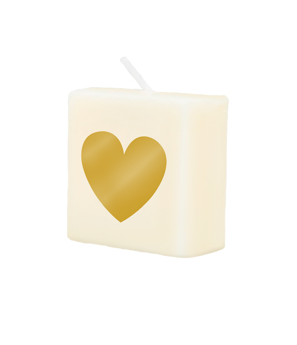 Letter candle - Heart (gold)