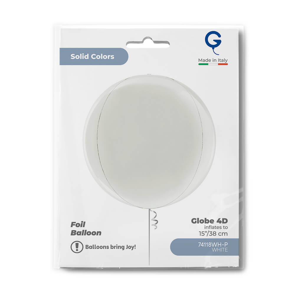 Globe 15" White 4D - Single Pack