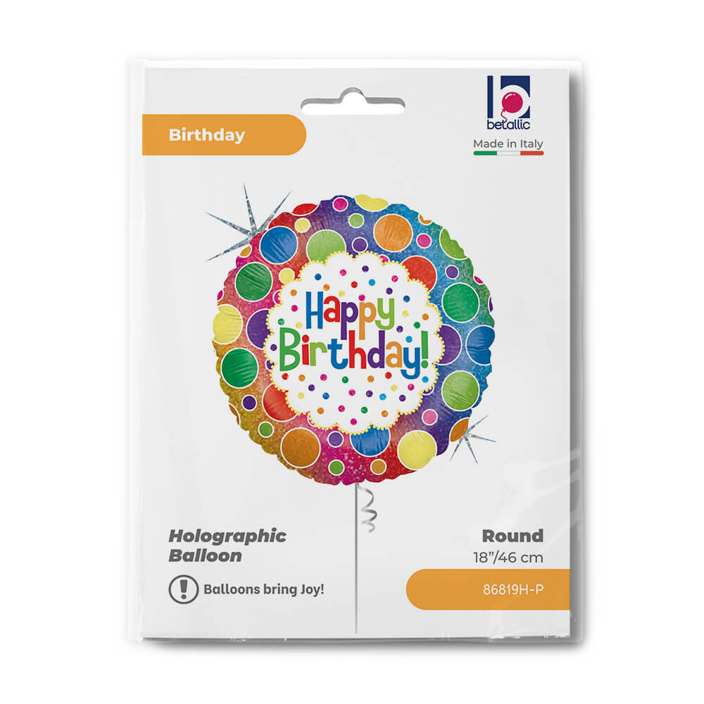 18" M Rainbow Dots Birthday