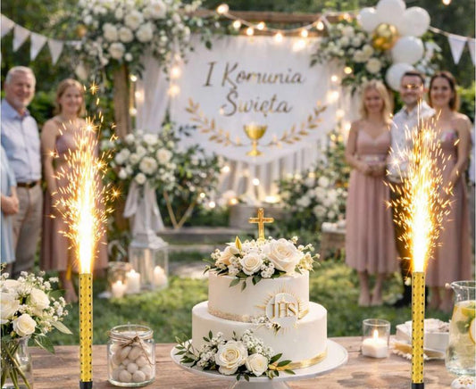 Party Fountains 26 cm / 4 Pack Holographic Gold