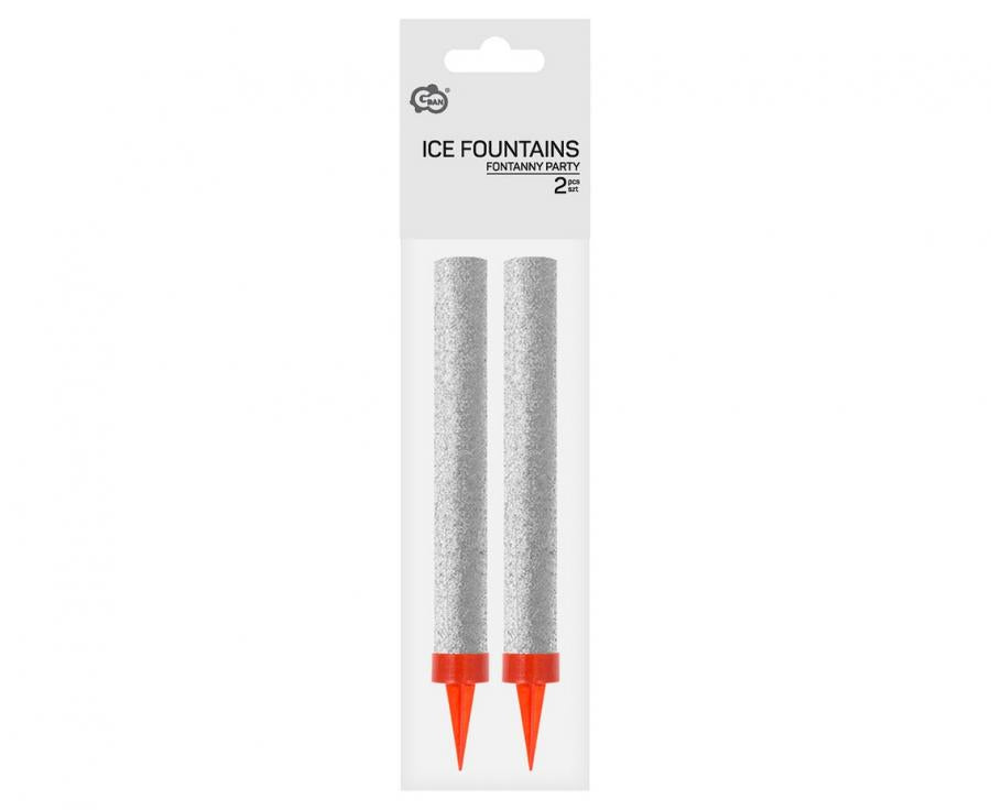 Party Fountains 12 cm/2 Pack, shiny silver
