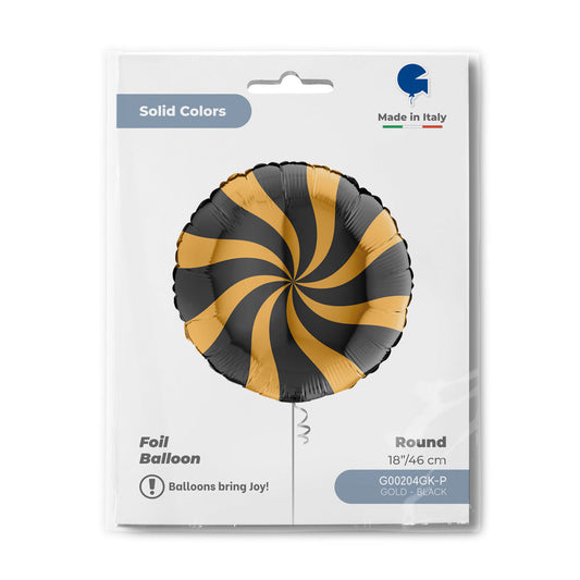 Round 18inc Swirly Gold-Black