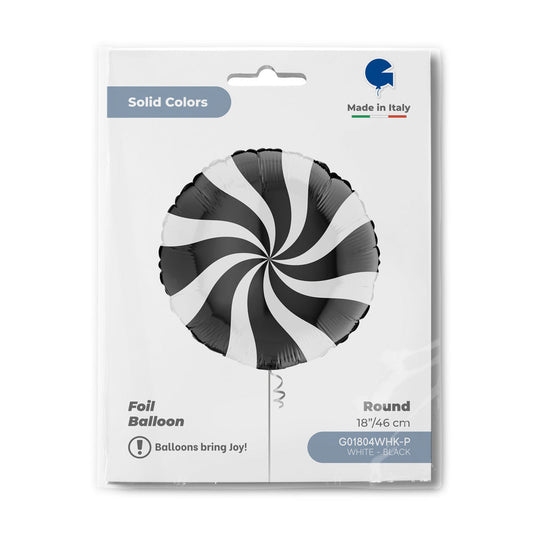 Round 18inc Swirly White-Black