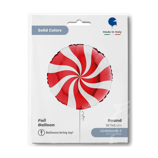 Round 18inc Swirly White-Red