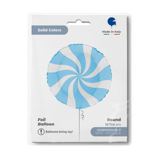 Round 18inc Swirly White-Matte Blue