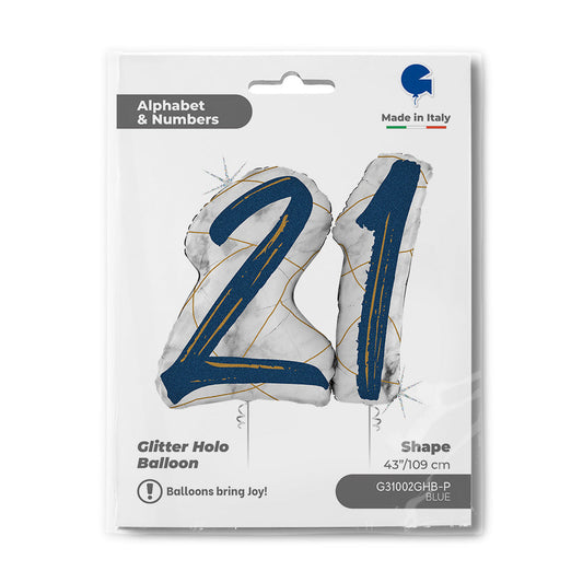 Marble Mate Numbers 21 Blue