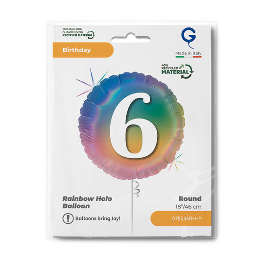 Happy 6 Colourful Rainbow - Single Pack