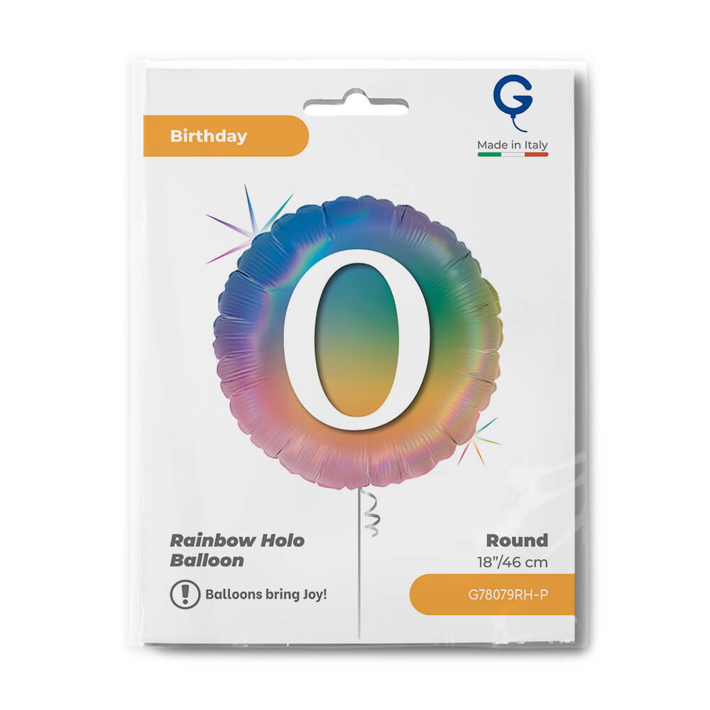 Happy 0 Colourful Rainbow - Single pack