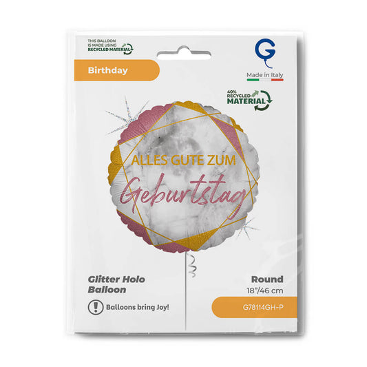 RD18 Marble Mate Geburtstag Rose Gold Glitter H.-Single Pack