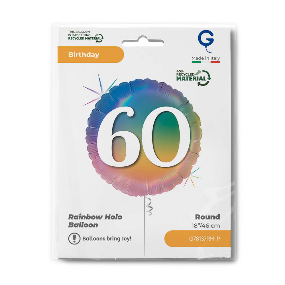 Happy 60 Colourful Rainbow Single Pack