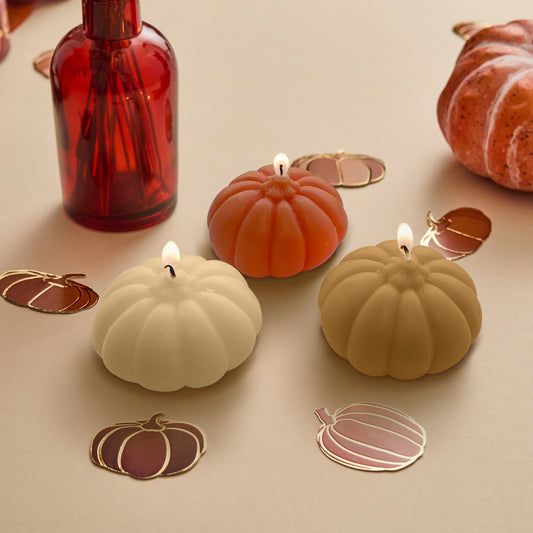 Pumpkin Candles - Pack of 3
