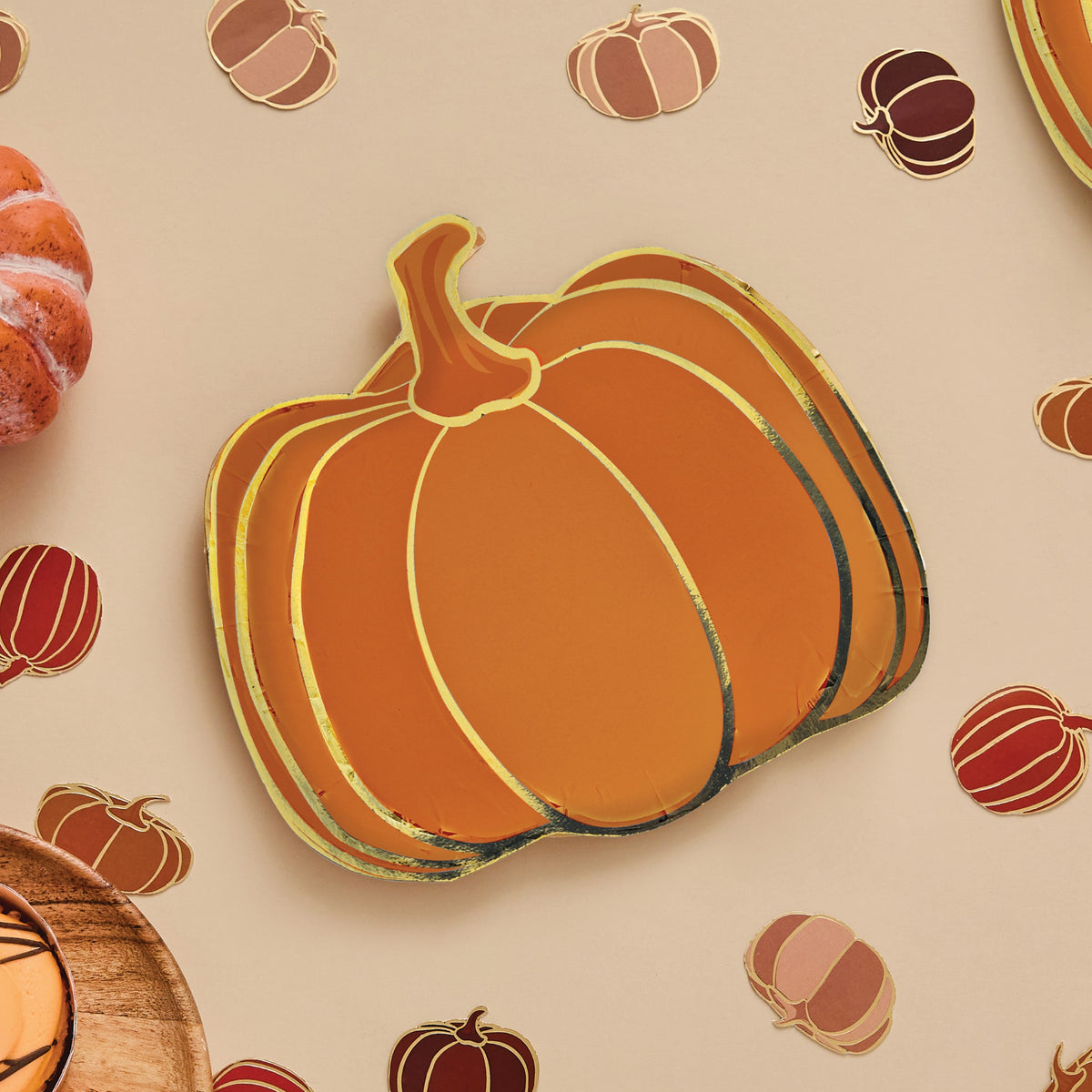 Pumpkin Paper Plates - Pack of 8
