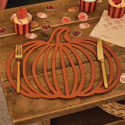 Pumpkin Felt Placemats - Pack of 4