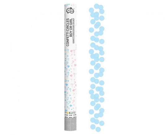 Pneumatic confetti Boy or Girl, blue paper circles (60 cm)