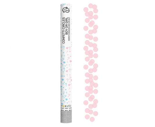 Pneumatic confetti Boy or Girl, pink paper circles (60 cm)