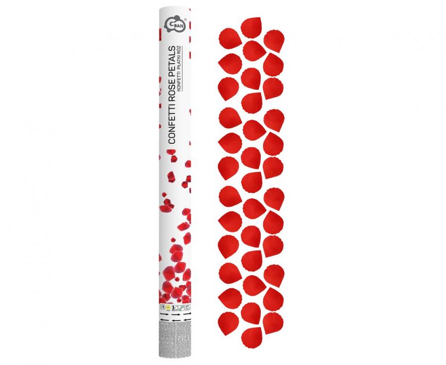 Confetti Cannon Rose Petals, textile, red (60 cm)