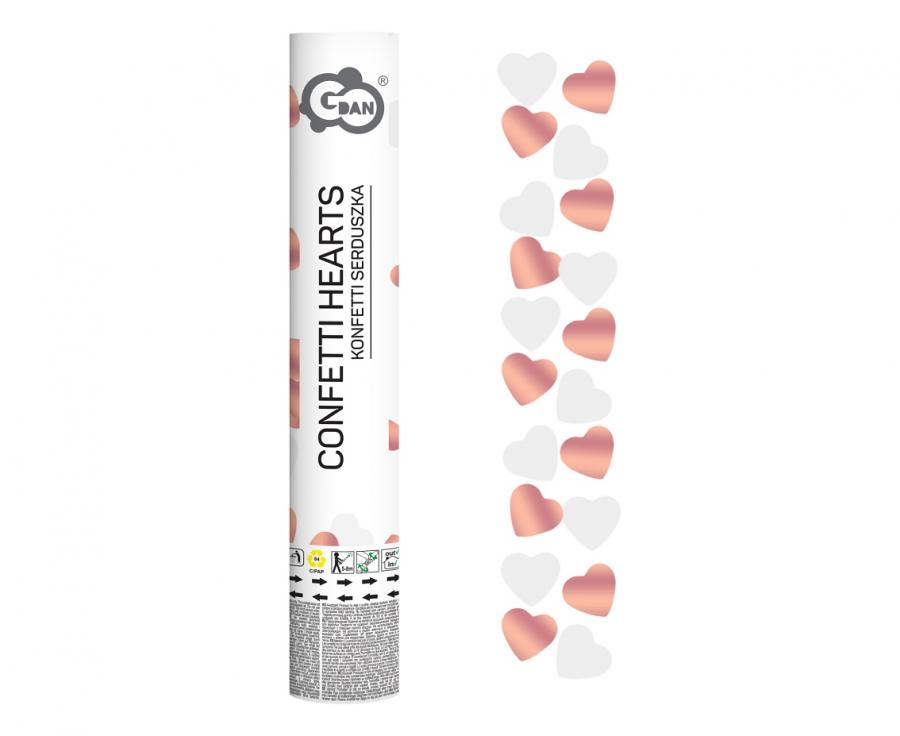 Canon confetti Hearts, rose gold and white, paper-foil (30 cm)