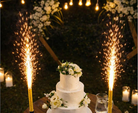 Party Fountains 26 cm / 2 Pack Holographic Gold
