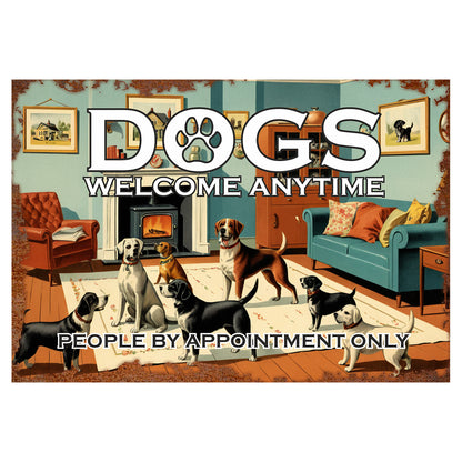 Dogs Welcome Vintage Sign