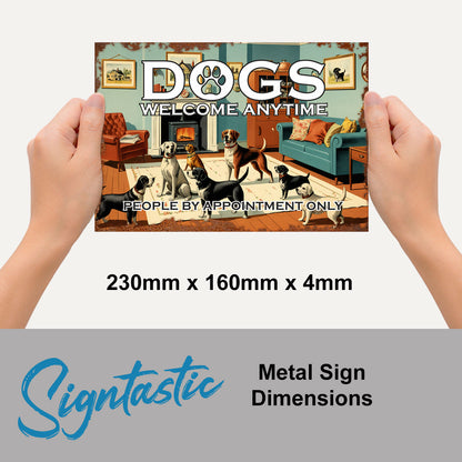 Dogs Welcome Vintage Sign