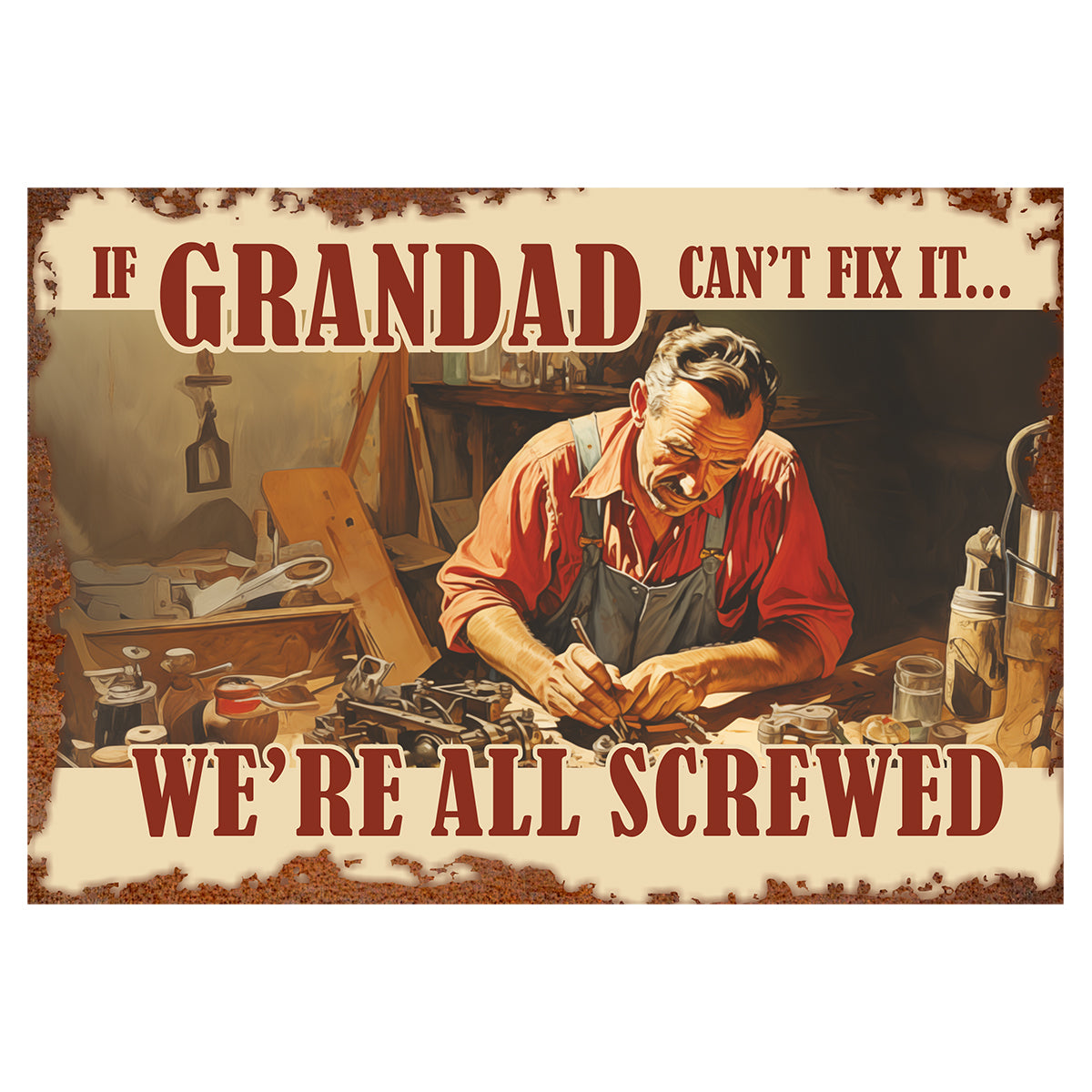 If Grandad Can Not Fix Vintage Sign