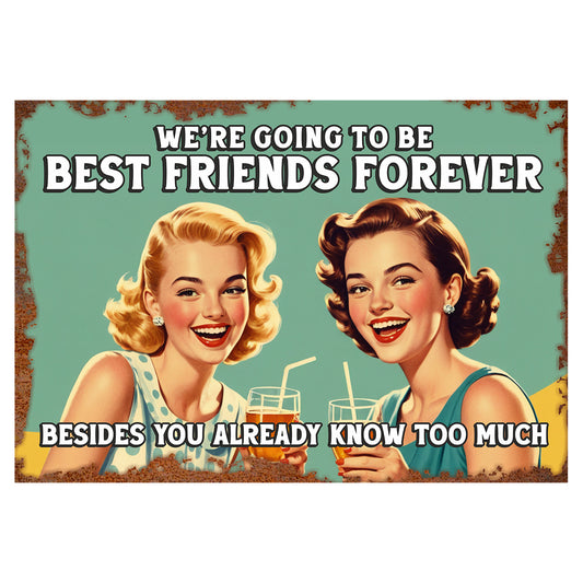 We Are Going to Be Best Friends Forever Vintage Sign