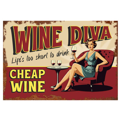 Wine Diva Vintage Sign