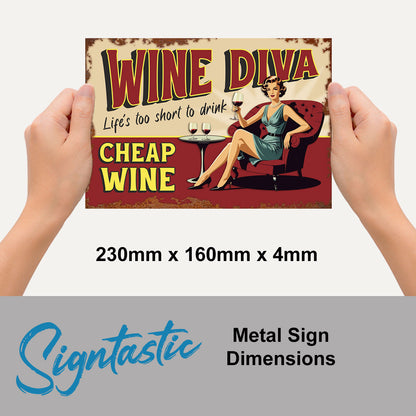 Wine Diva Vintage Sign