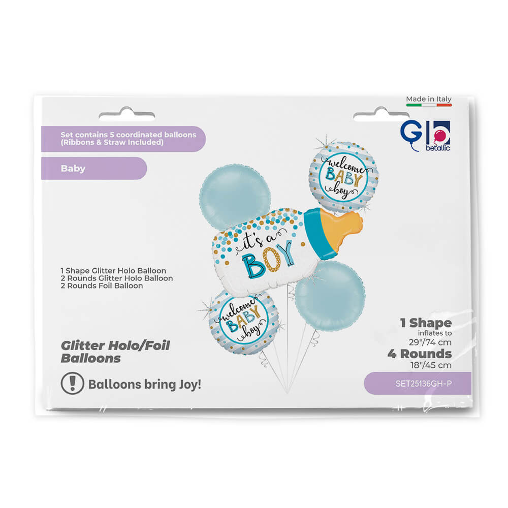Set Confetti Bottle Boy Balloon