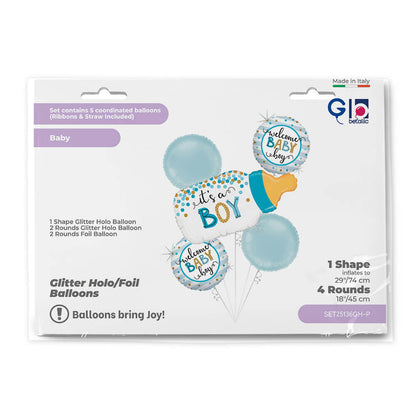 Set Confetti Bottle Boy Balloon