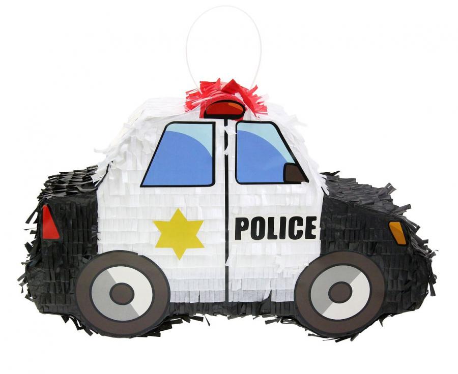 Police Car piñata, size 43 × 26 × 8 cm