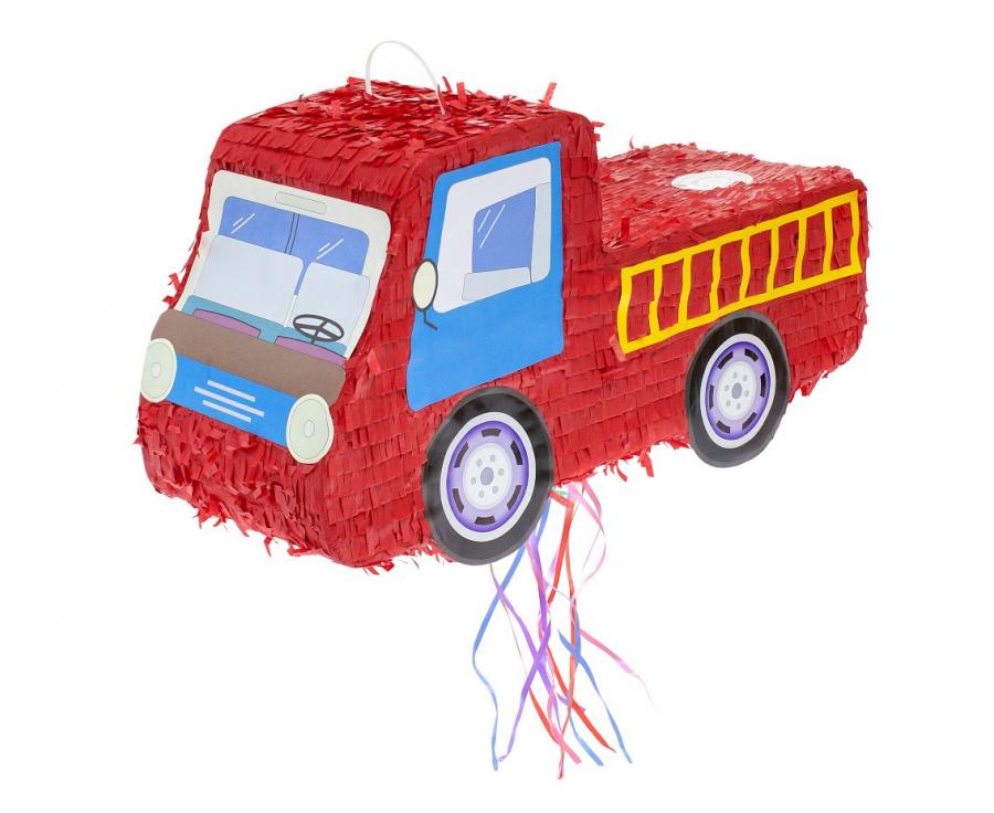 Fire Engine piñata, size 47 × 17 × 25.5 cm