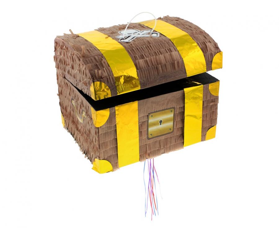 Treasure Chest piñata, size 30 × 25 × 34 cm