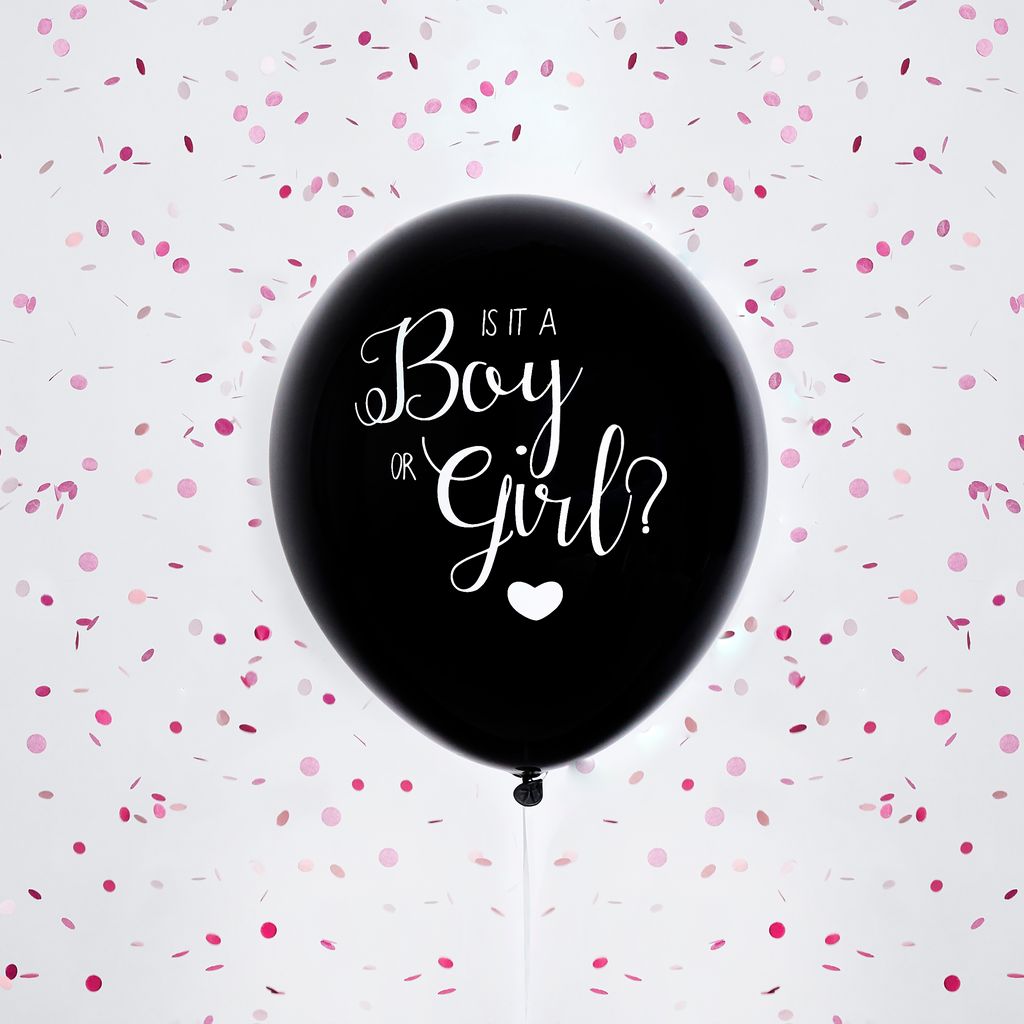 Black Gender Reveal 18" Latex Balloon - Blue 1 Pack