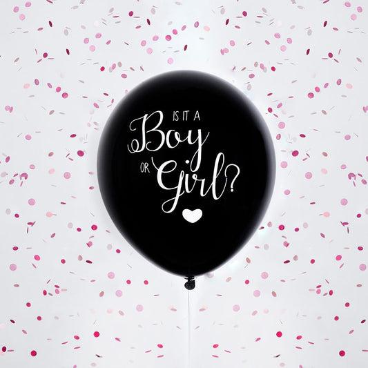 Black Gender Reveal 18" Latex Balloon - Blue 1 Pack