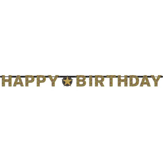 Sparkling Gold Happy Birthday Letter Banner 213 x 16.2 cm