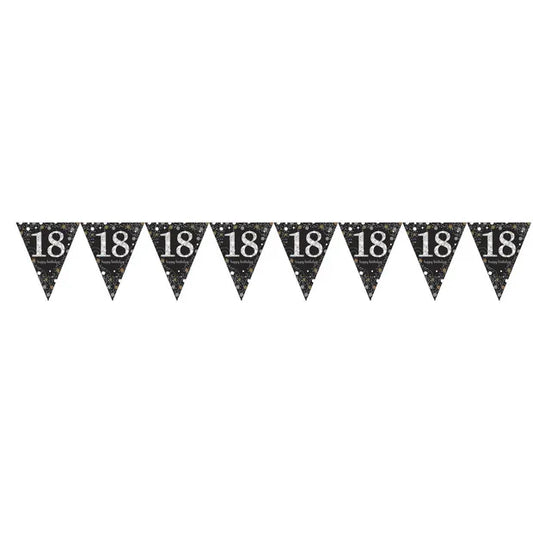 Sparkling Gold 18th Birthday Pennant Banner 396 x 21.5 cm