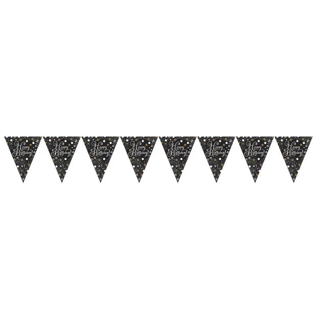 Sparkling Gold Happy Birthday Pennant Banner 396 x 21.5 cm