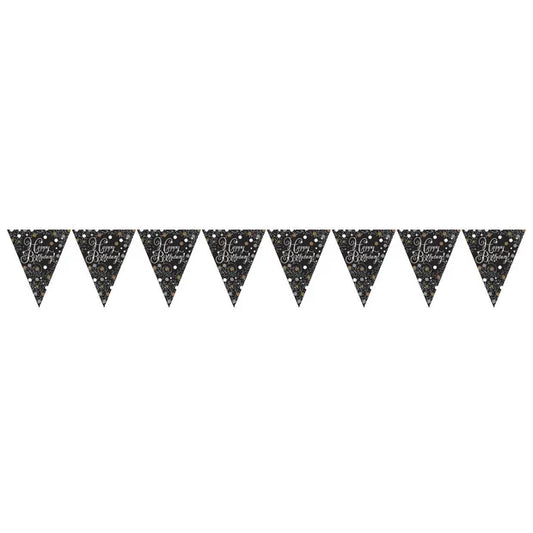 Sparkling Gold Happy Birthday Pennant Banner 396 x 21.5 cm
